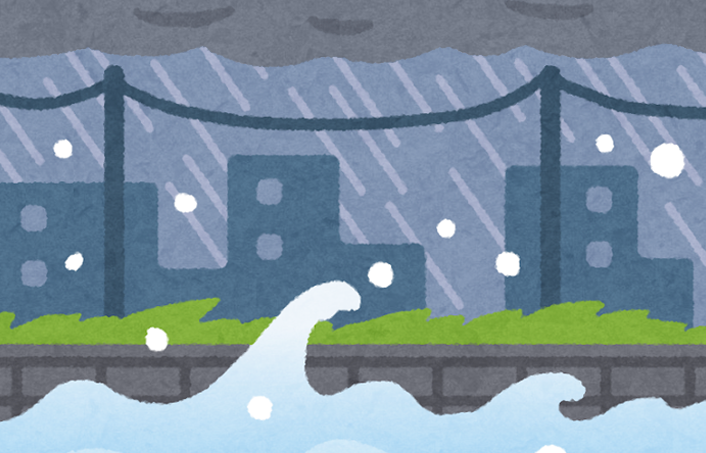 豪雨のイラスト